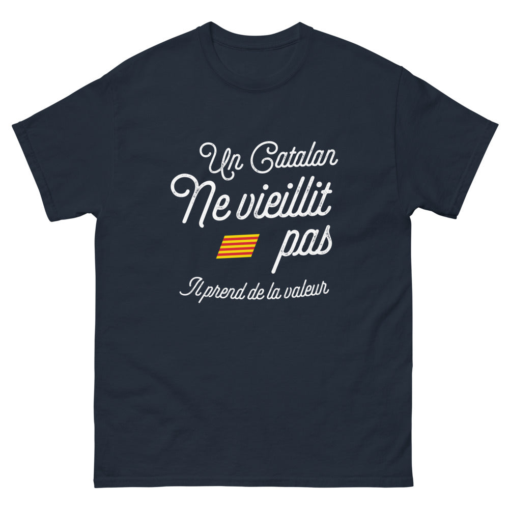 T-shirt Catalogne marine - Un Catalan ne Vieillit Pas