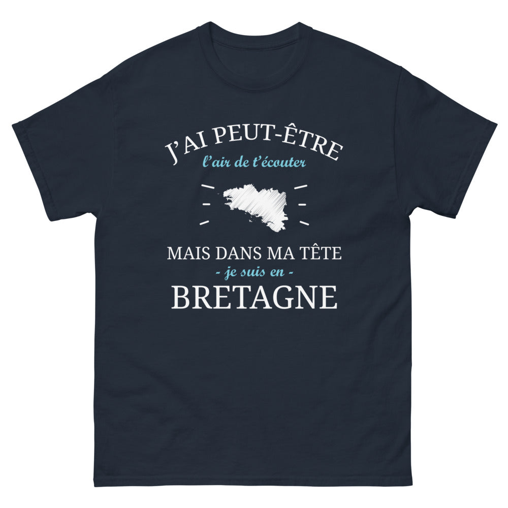 T-shirt Bretagne marine - J'ai peut-être l'air de t'écouter