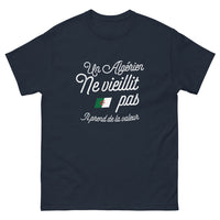 Thumbnail for T-shirt Algérien marine - Un Algérien ne vieillit pas, il prend de la valeur