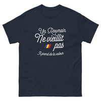 Thumbnail for T-shirt Roumain noir dos - Un Roumain ne vieillit pas, il prend de la valeur