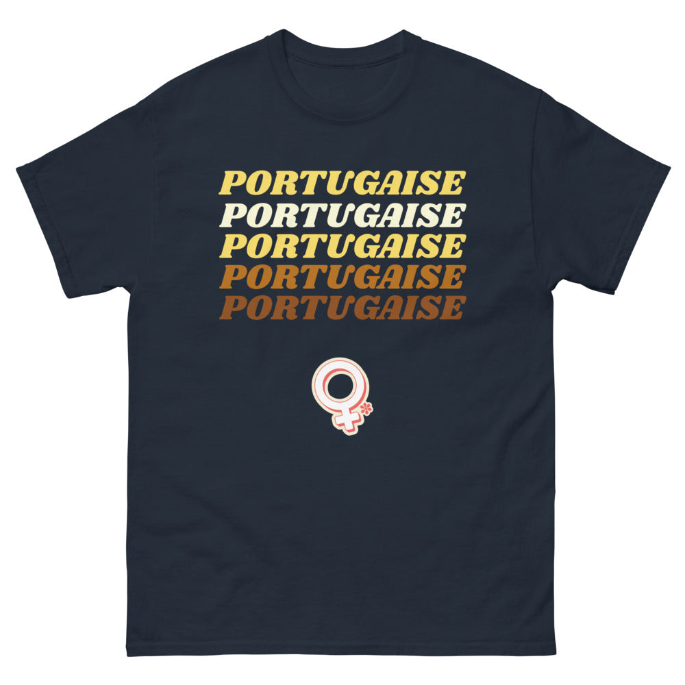 T-shirt Portugal marine - Design sombre et fier