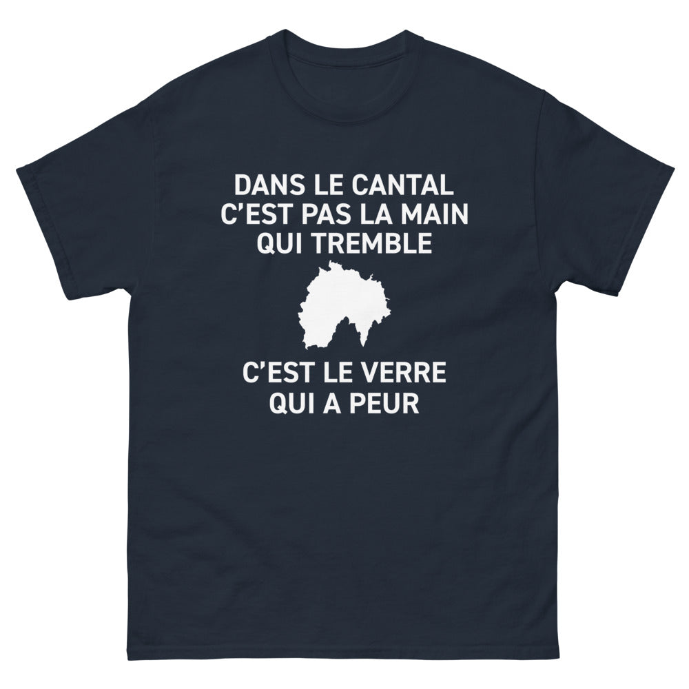 T-shirt Auvergne marine - Dans le Cant'al, c'est pas la main qui tremble