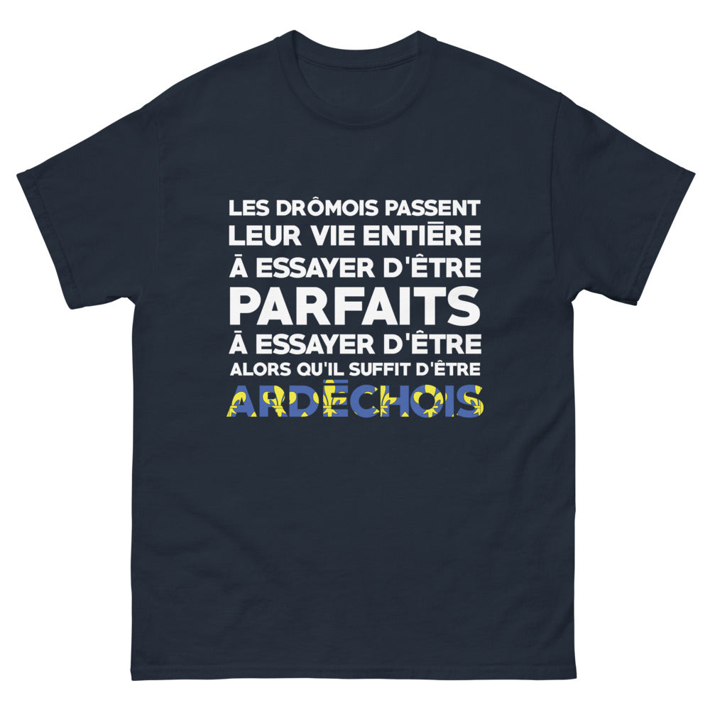T-shirt Drôme marine - Le Parfait Ardéchois humoristique