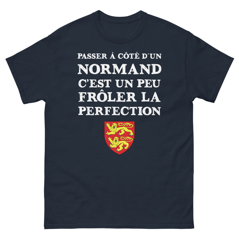 T-shirt Normand marine - Passer à côté d'un Normand, c'est frôler la perfection