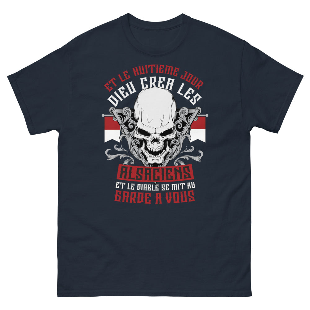 T-shirt Alsaciens marine - Et le huitième jour, Dieu créa les Alsaciens