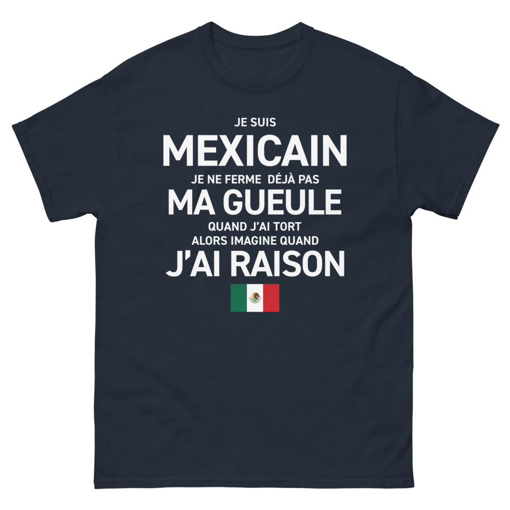 T-shirt Mexicain marine - Je suis Mexicain, je ne ferme pas ma gueule