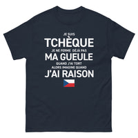 Thumbnail for T-shirt Tchèque marine - Je suis tchèque, je ne ferme pas ma gueule