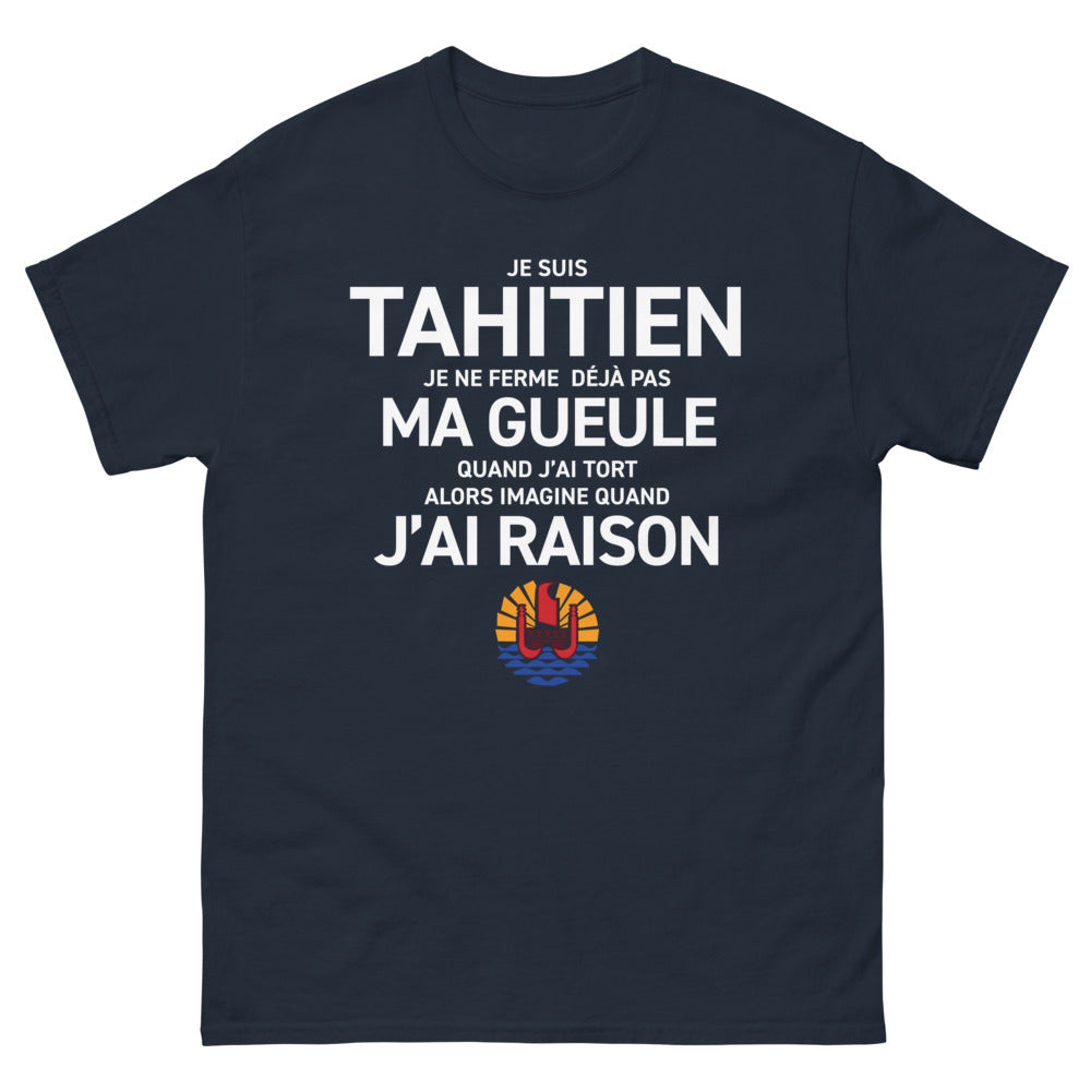 T-shirt Tahitien marine - Je ne me tais pas à tort !