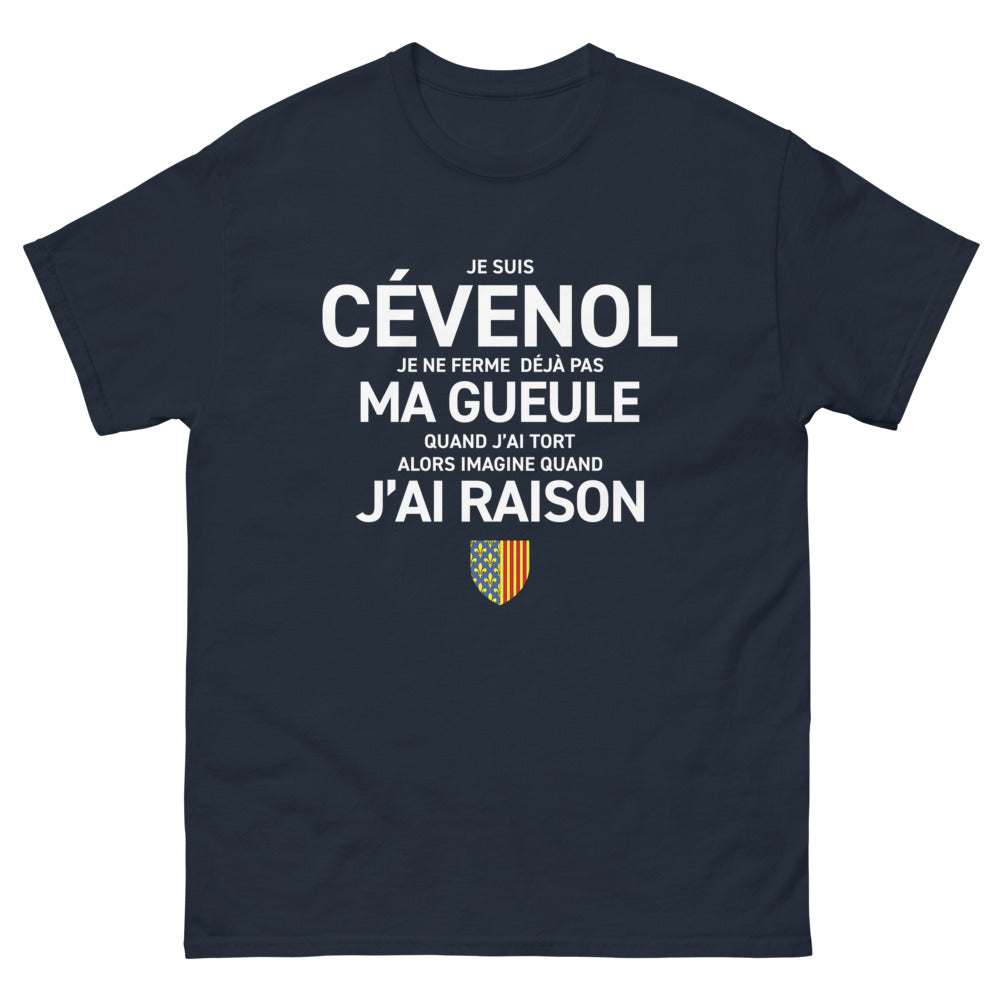 T-shirt Cévenol marine - Je suis Cévenol, audacieux et sincère