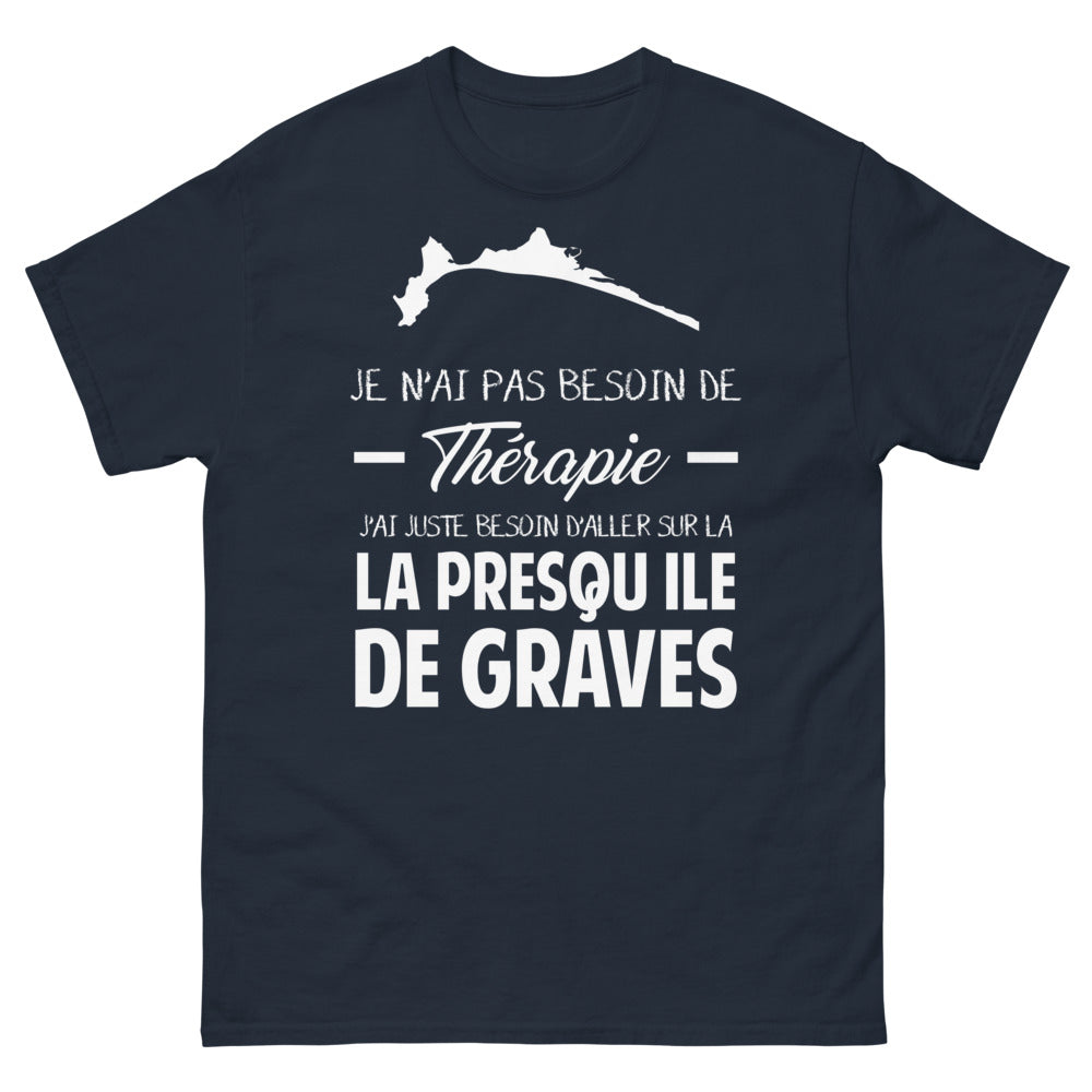 T-shirt Presqu'île de Graves marine - Pas besoin de thérapie