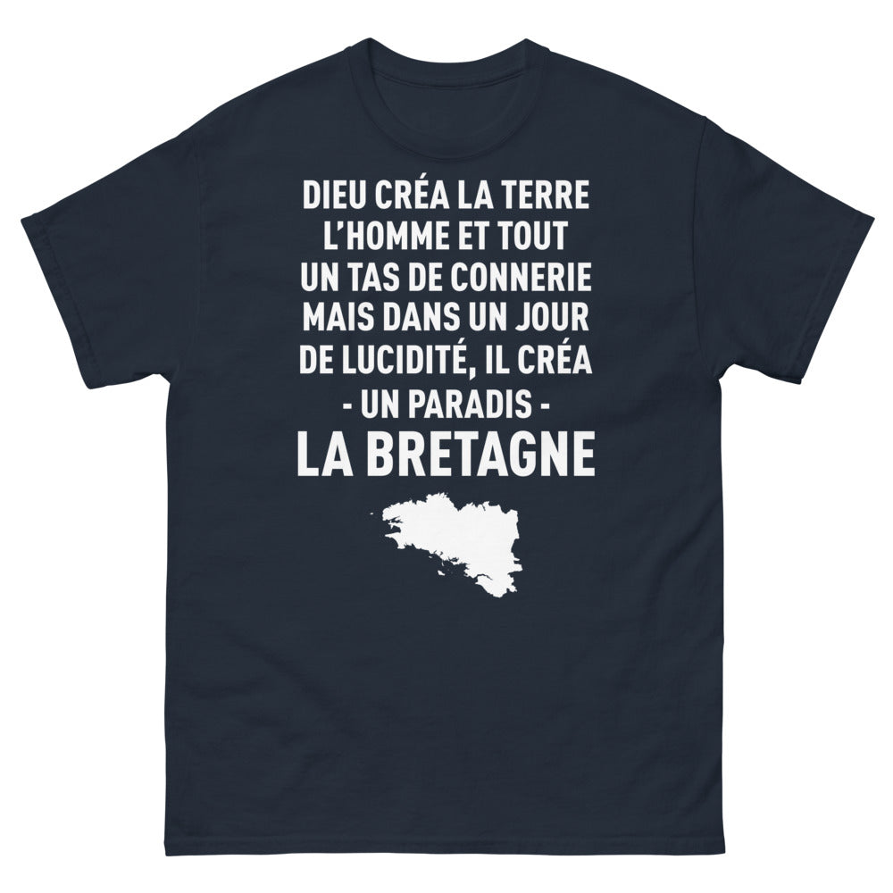 T-shirt Bretagne marine - Dieu créa la terre, un paradis
