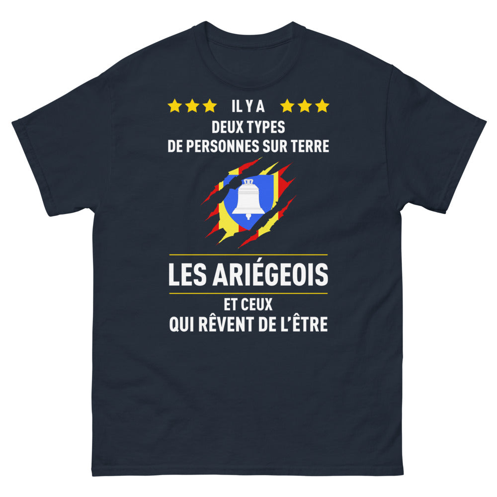 T-shirt Ariège marine - Il y a deux types de personnes sur terre