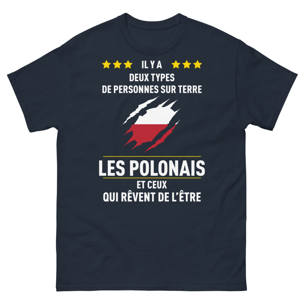 T-shirt Pologne marine - Il y a deux types de personnes
