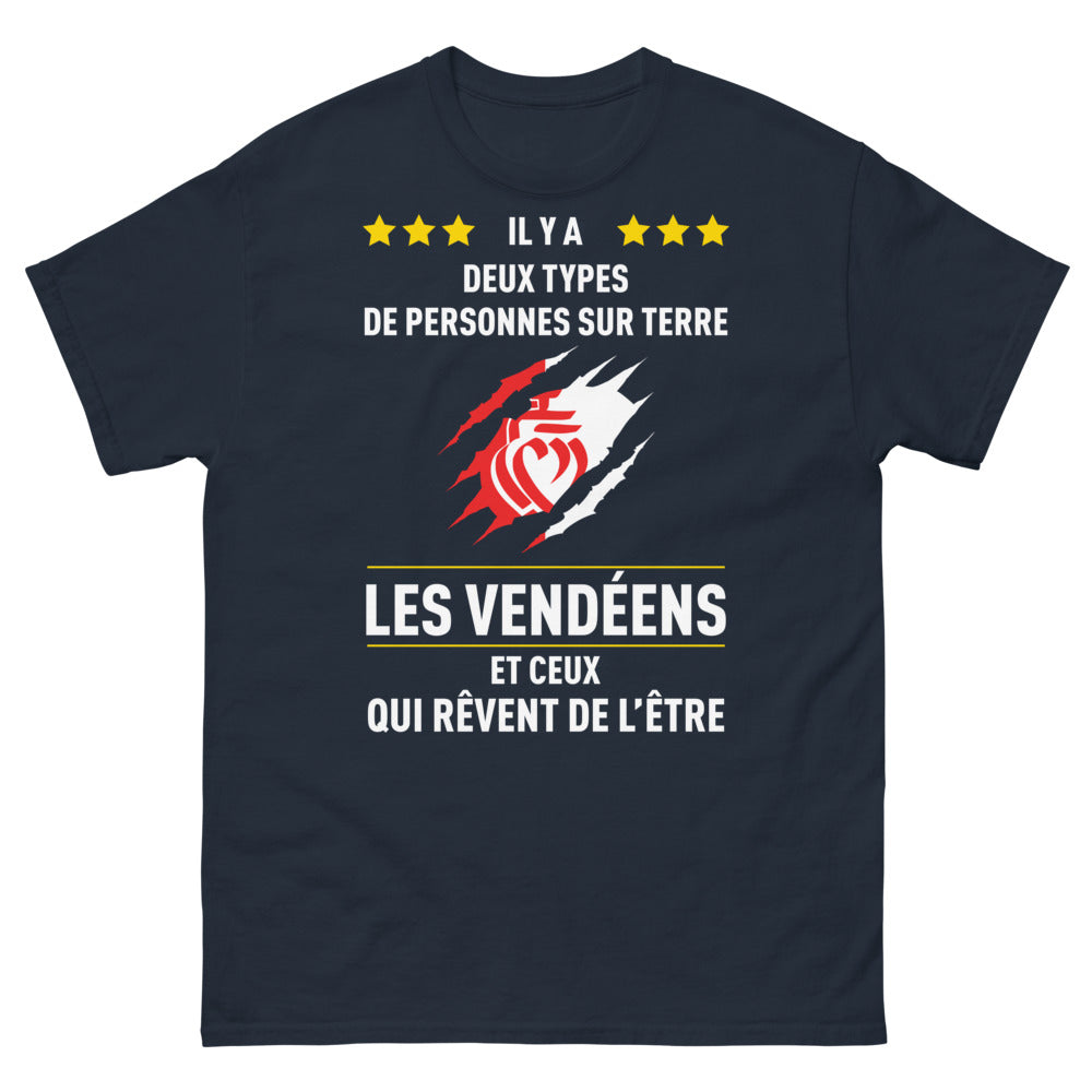 T-shirt Vendée marine - Deux types de personnes sur Terre