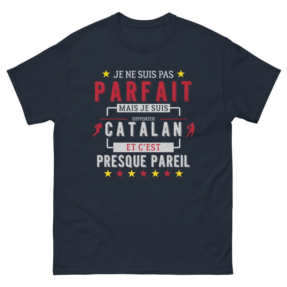 T-shirt Catalan marine - Je ne suis pas parfait, mais je suis supporter