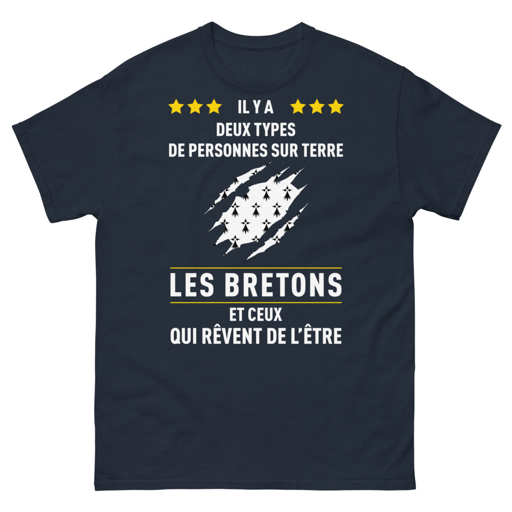 T-shirt Bretagne marine - Deux types de personnes sur Terre