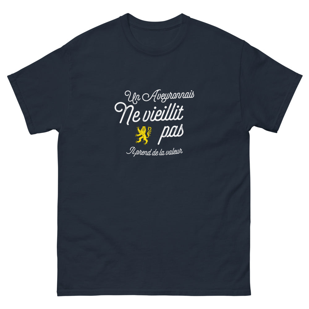 T-shirt Aveyronnais marine - Un Aveyronnais ne vieillit pas