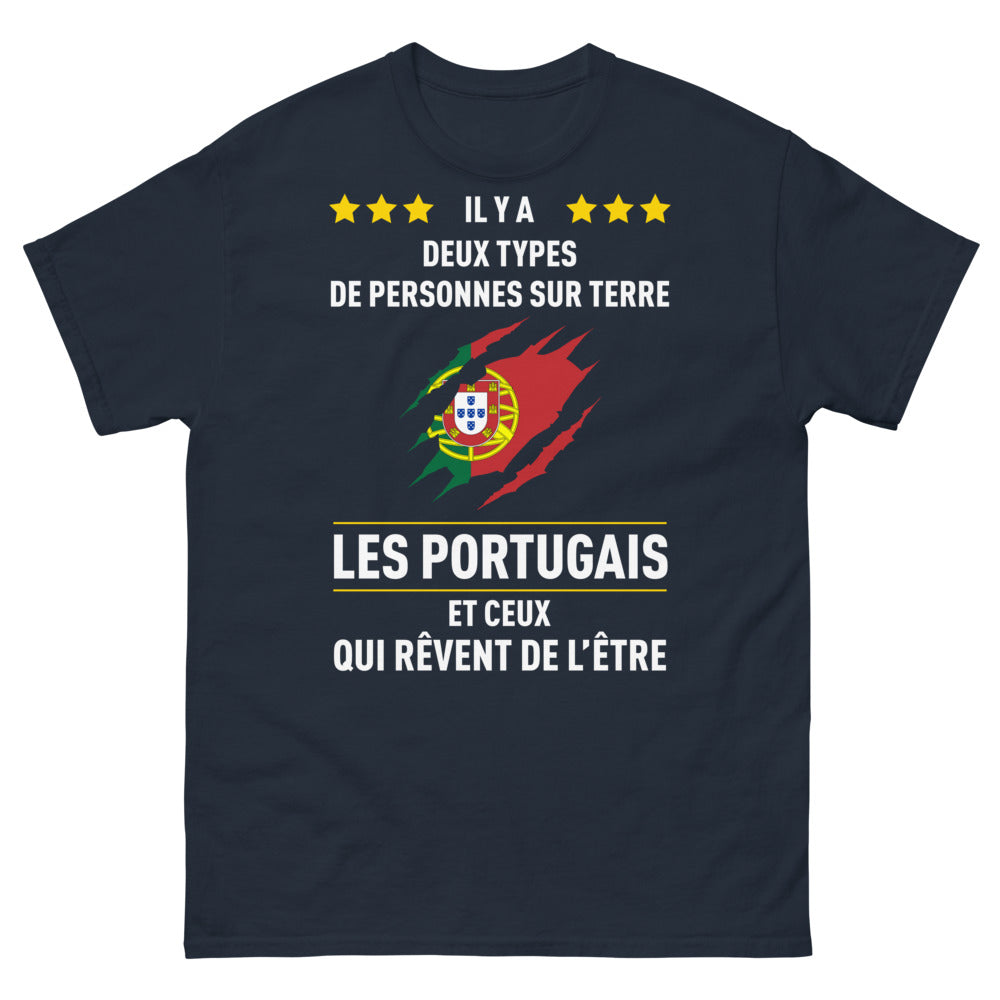 T-shirt Portugal marine - Les Portugais et ceux qui rêvent de l'être