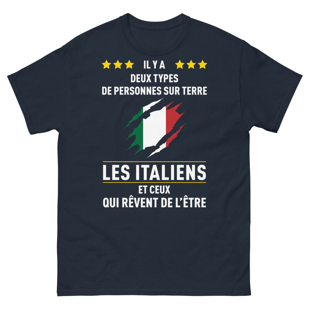 T-shirt Italie marine - Les Italiens et ceux qui rêvent de l'être