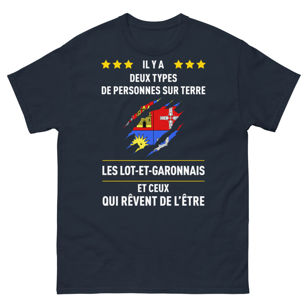 T-shirt Lot-et-Garonnais marine - Il y a deux types de personnes