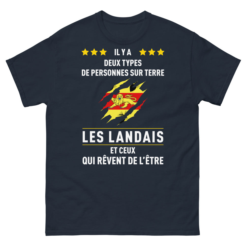 T-shirt Landais marine - Il y a deux types de personnes sur terre