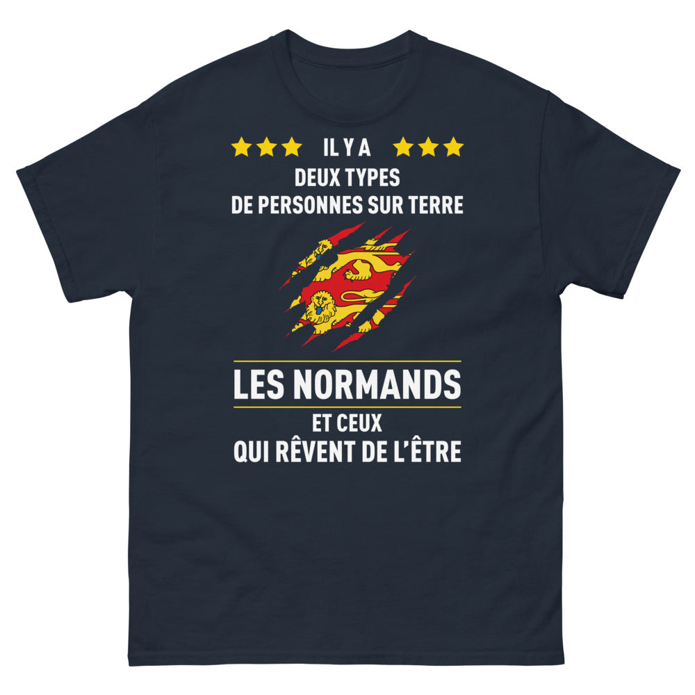 T-shirt Normands marine - Les deux types de personnes sur terre
