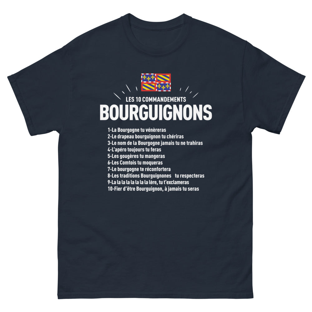 T-shirt Bourgogne marine - Les 10 Commandements Bourguignons