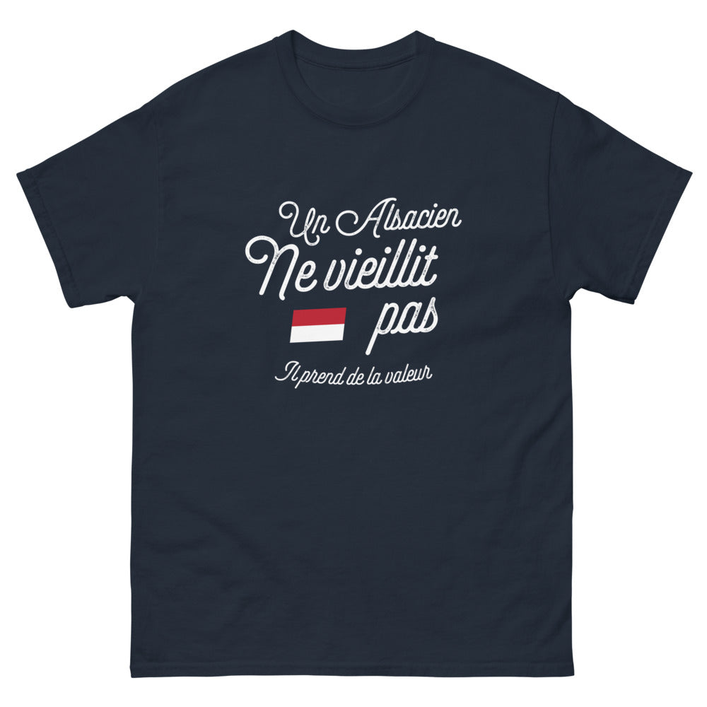 T-shirt Alsace marine - Un Alsacien prend de la valeur
