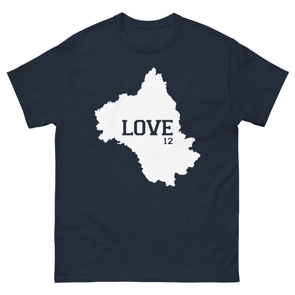 T-shirt Love 12 noir dos - Montrez votre fierté locale
