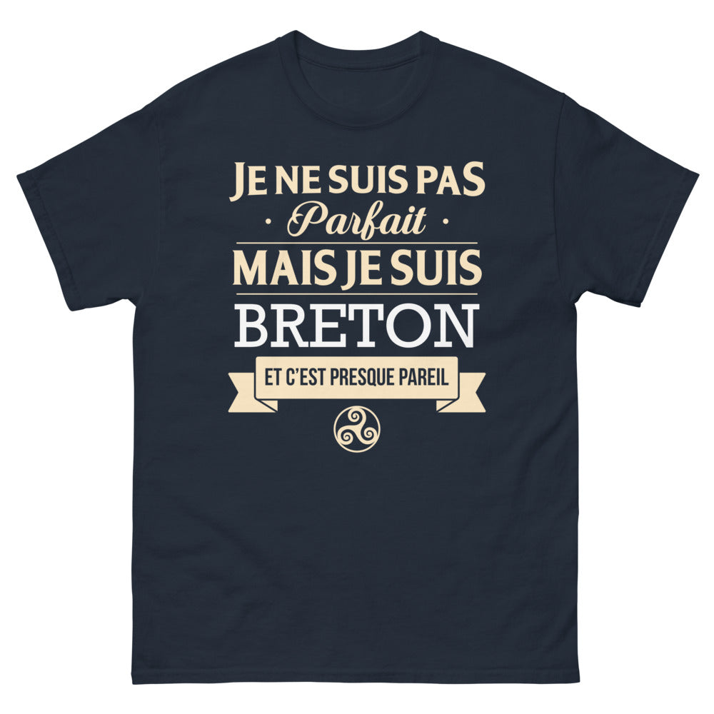 T-shirt Bretagne marine - Je ne suis pas parfait, mais je suis Breton