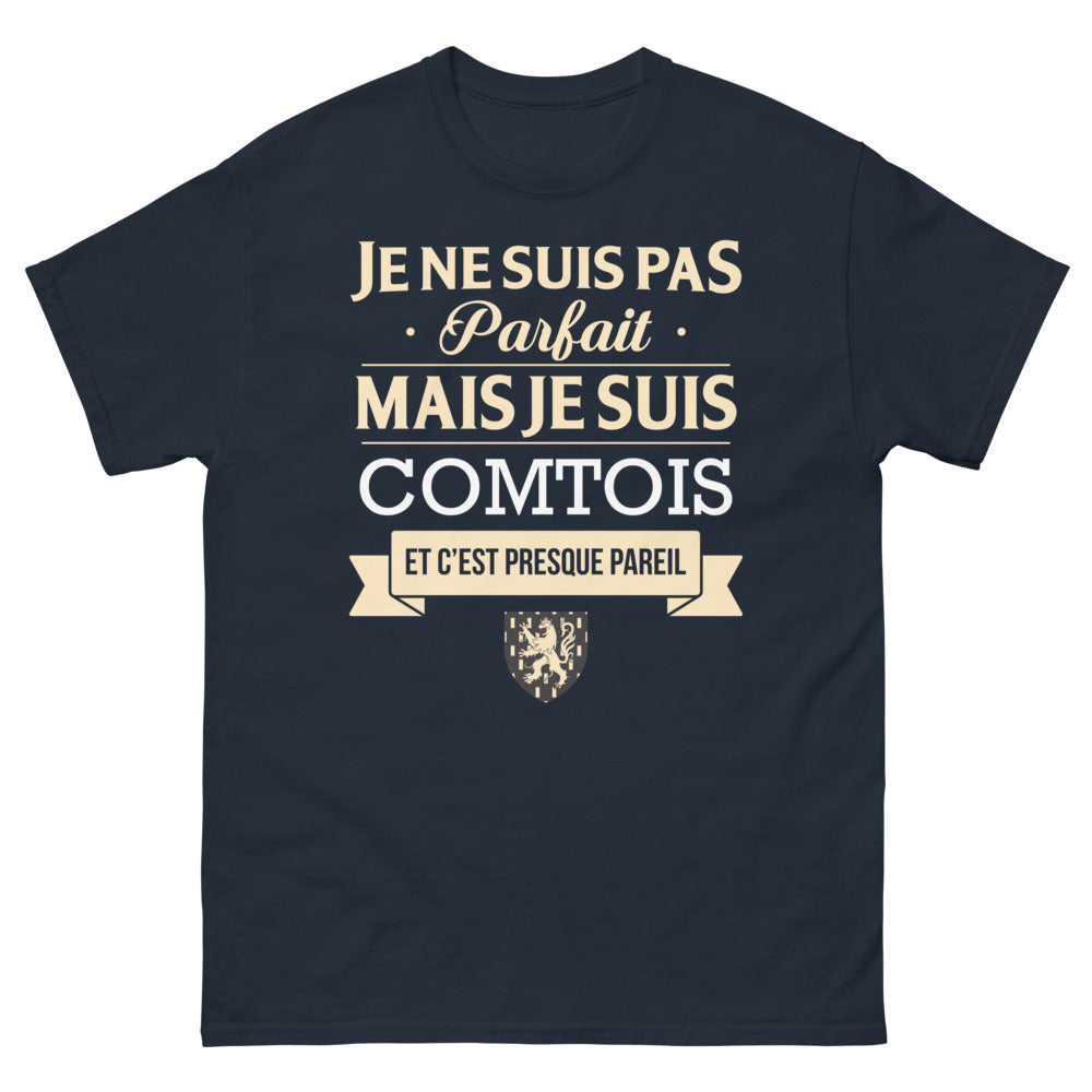 T-shirt Comtois marine - Je ne suis pas parfait mais presque