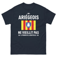 Thumbnail for T-shirt Ariège marine - Un Ariégeois ne vieillit pas