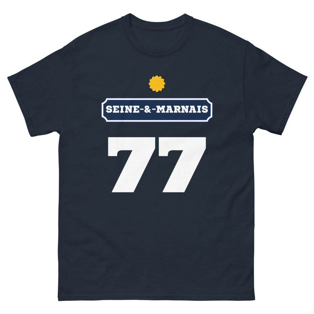 T-shirt Seine-et-Marne marine - Fiers de nos racines