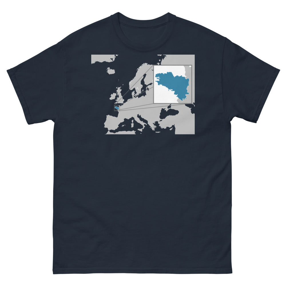T-shirt Bretagne marine - silhouette sombre élégante