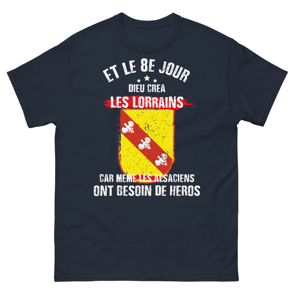 T-shirt Lorraine marine - Et le 8e jour, Dieu créa les Lorrains