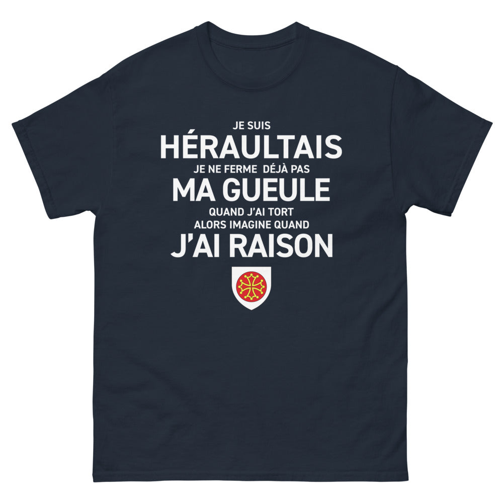 T-shirt Hérault marine - Je ne me tais pas tort ou raison