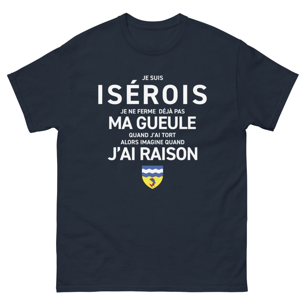 T-shirt Isère marine - Je suis Isérois, fier et amusé