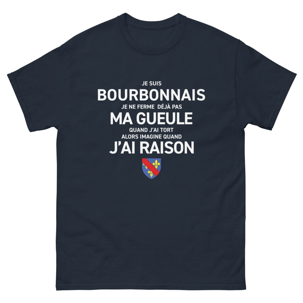 T-shirt Bourbonnais marine - Je suis Bourbonnais, je ne ferme pas ma gueule
