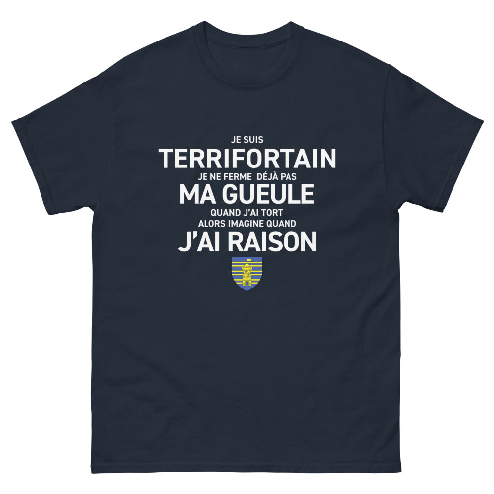 T-shirt Terrifortain marine - Fierté et humour local
