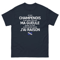 Thumbnail for T-shirt Champagne marine - Je suis Champenois, je ne ferme pas ma gueule