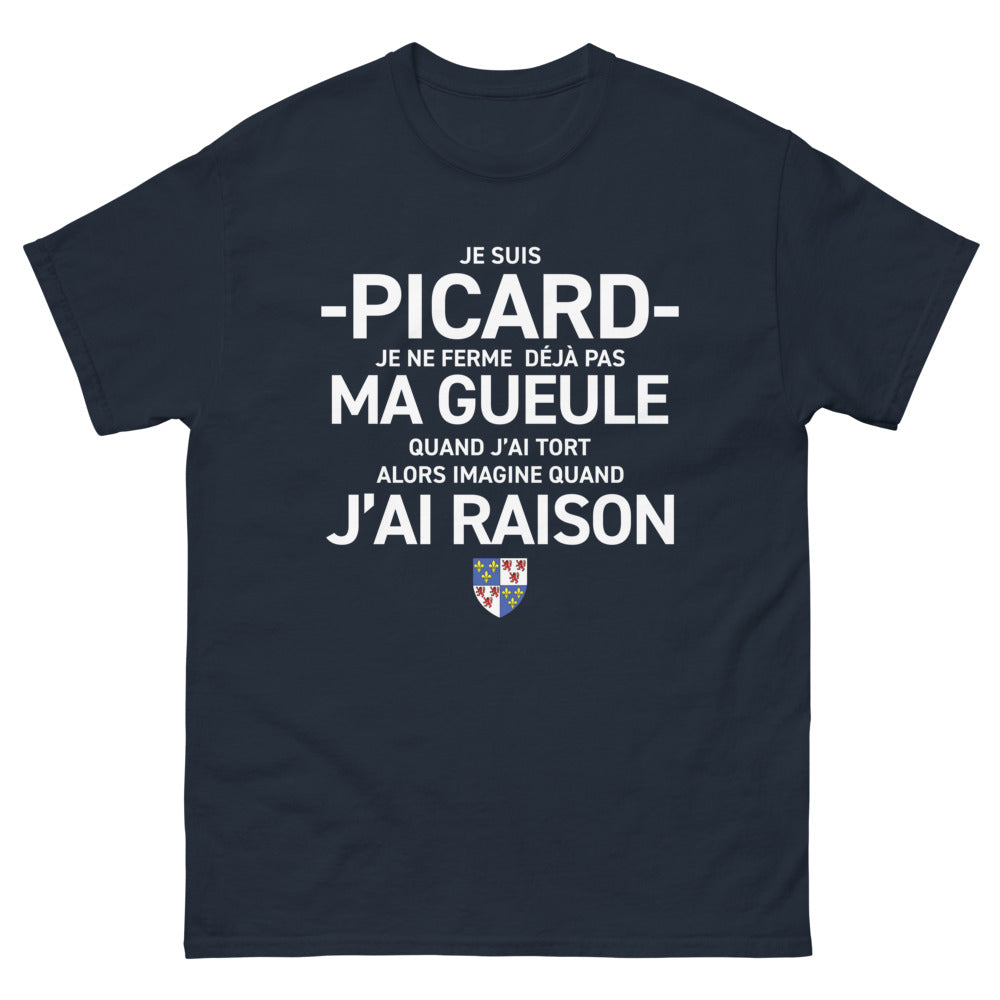 T-shirt Picard marine - Je suis Picard, je ne ferme déjà pas ma gueule