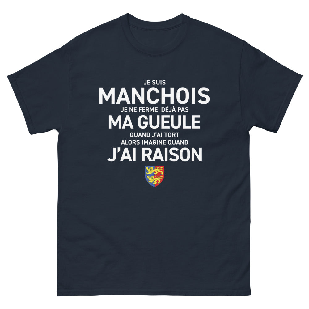 T-shirt Manche marine - Je suis Manchois, je ne ferme pas ma gueule