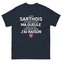 Thumbnail for T-shirt Sarthe marine - Je ne ferme pas ma gueule design sombre