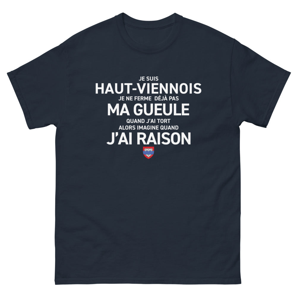 T-shirt Haut-Viennois marine - Je suis Haut-Viennois, humour assuré