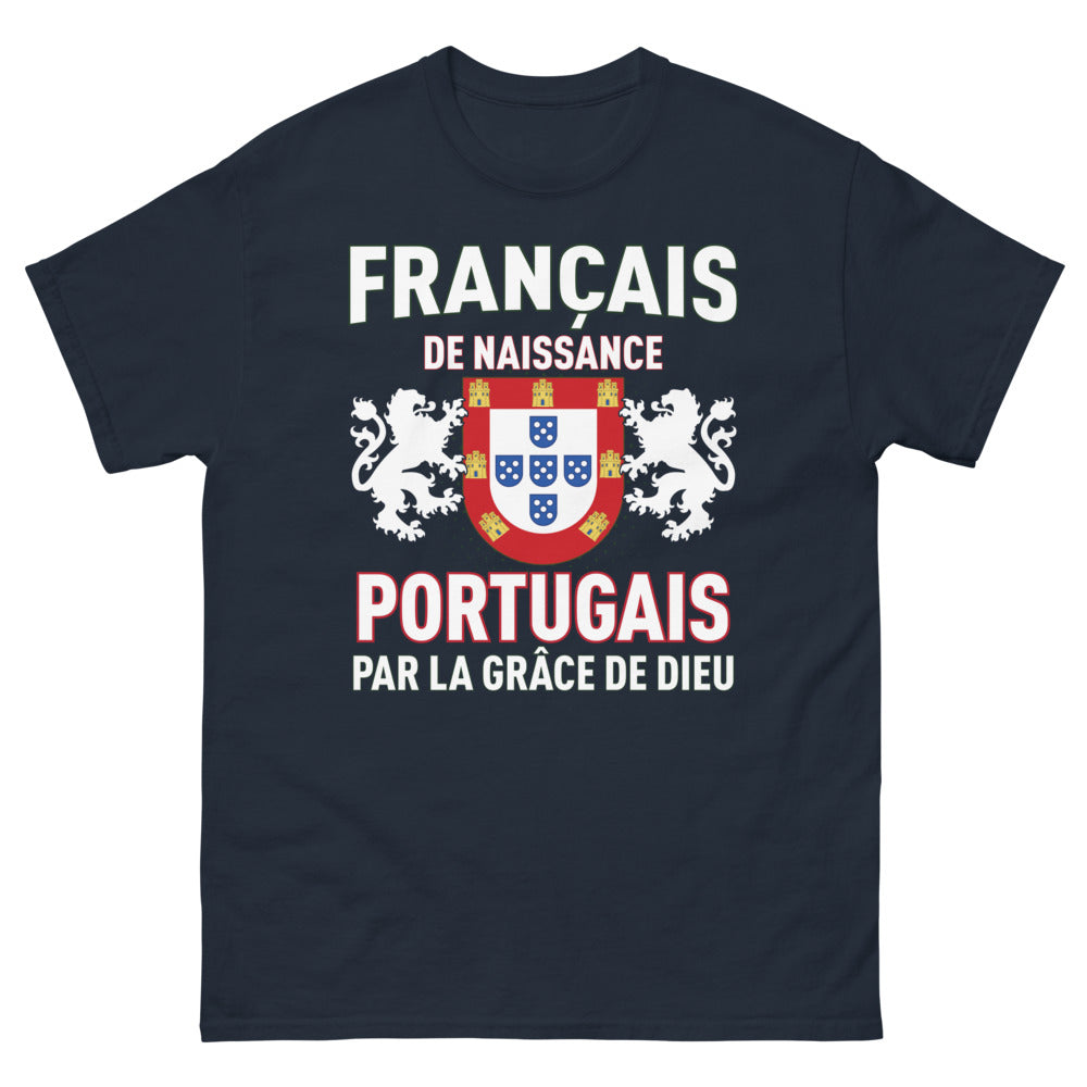 T-shirt Franco-Portugais marine - Français de Naissance, Portugais