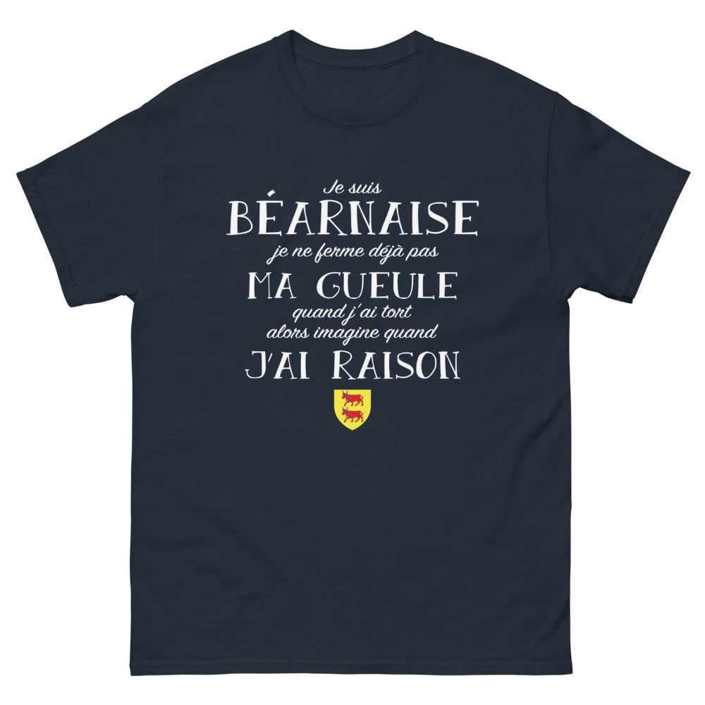 T-shirt Béarnaise marine - Fière et bavarde avec humour