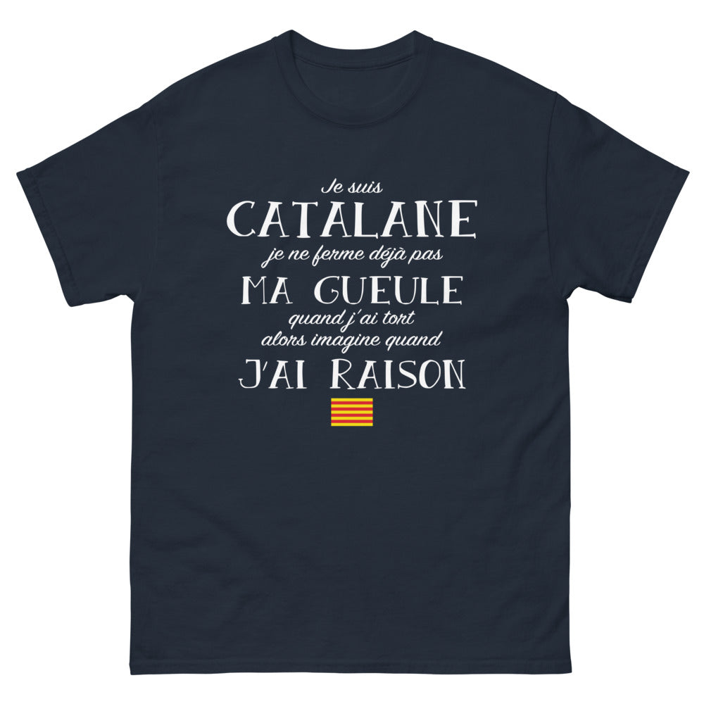 T-shirt Catalan marine - Je suis catalane, je ne ferme pas ma gueule