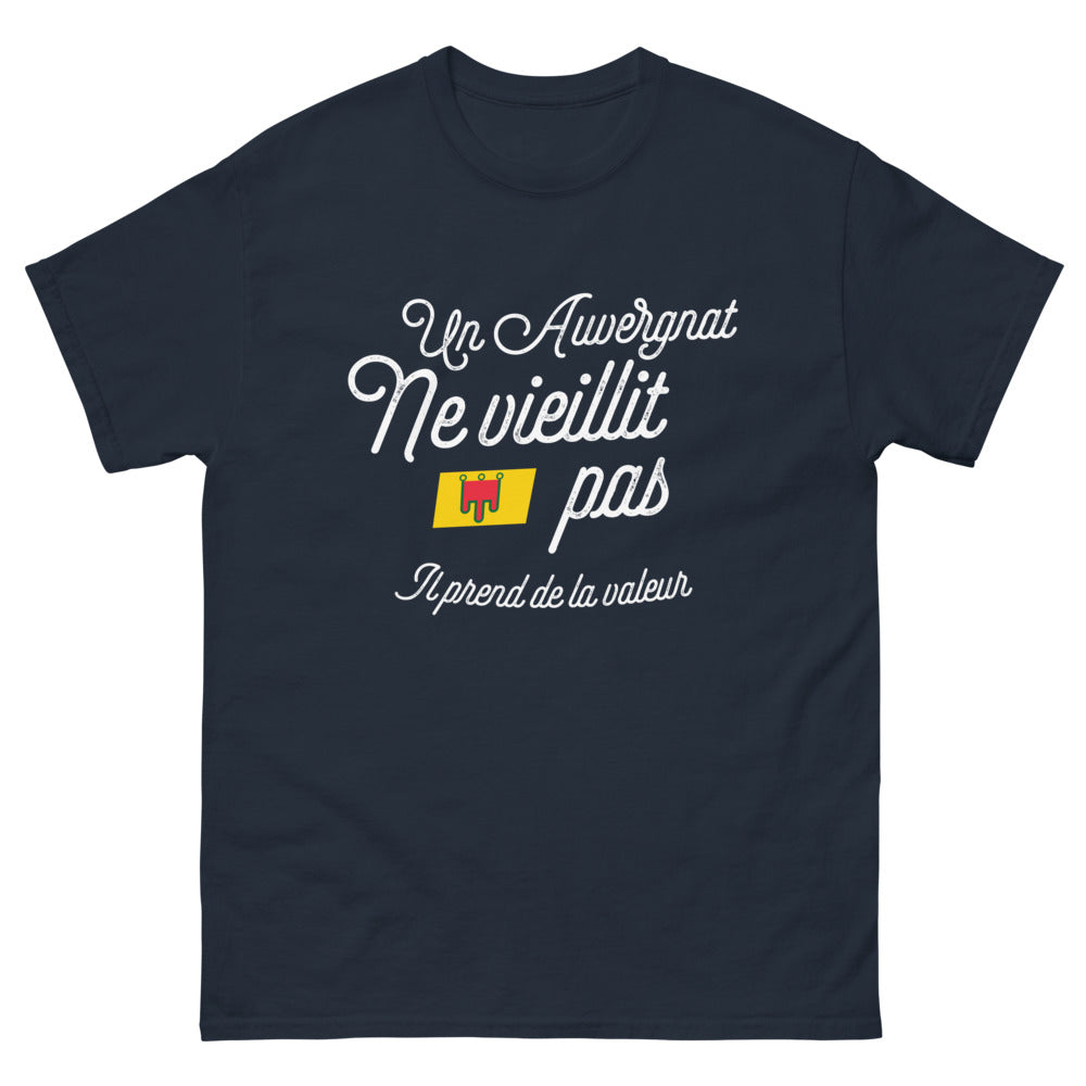 T-shirt Auvergne marine - Un auvergnat prend de la valeur