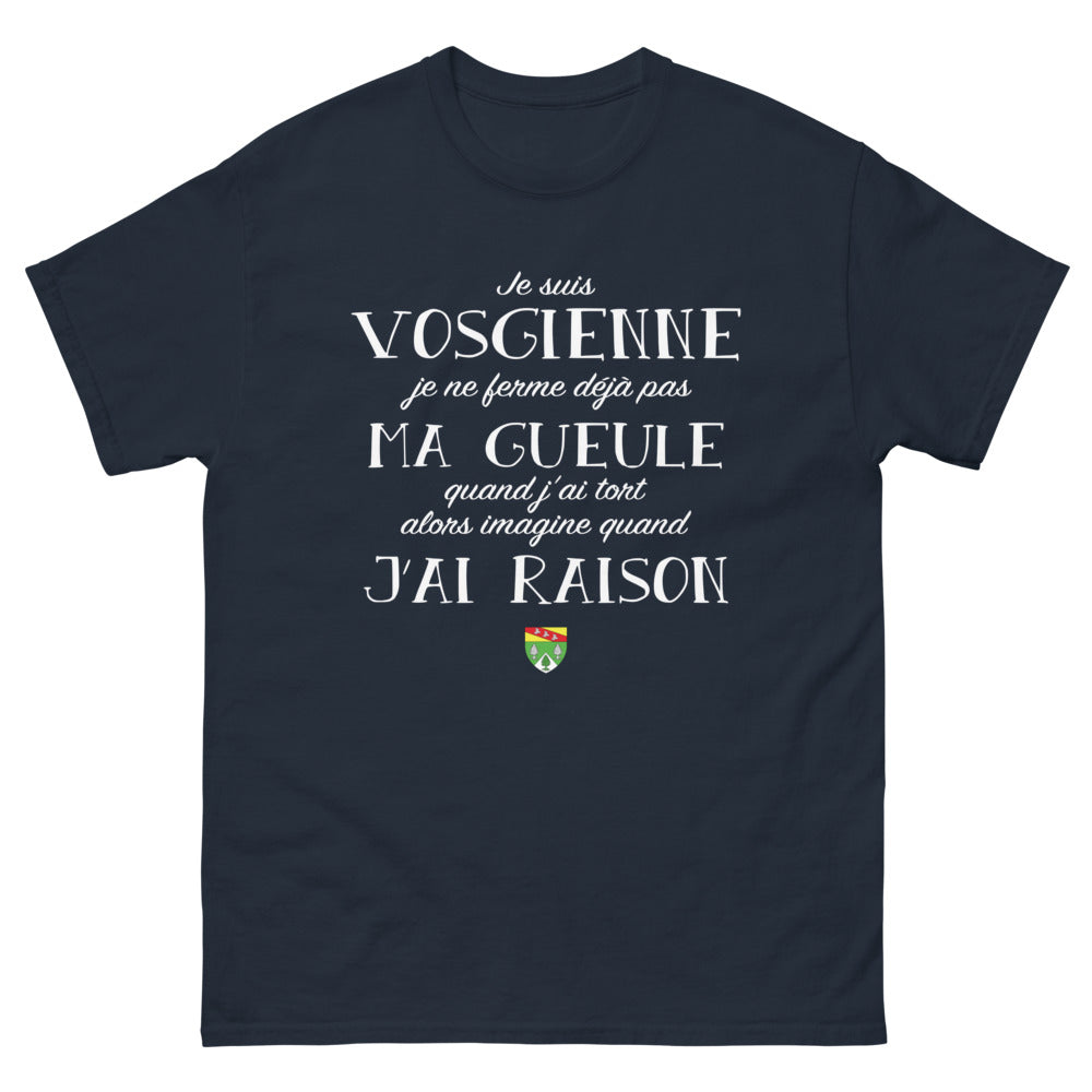 T-shirt Vosges marine - Je suis vosgienne, je ne ferme pas ma gueule