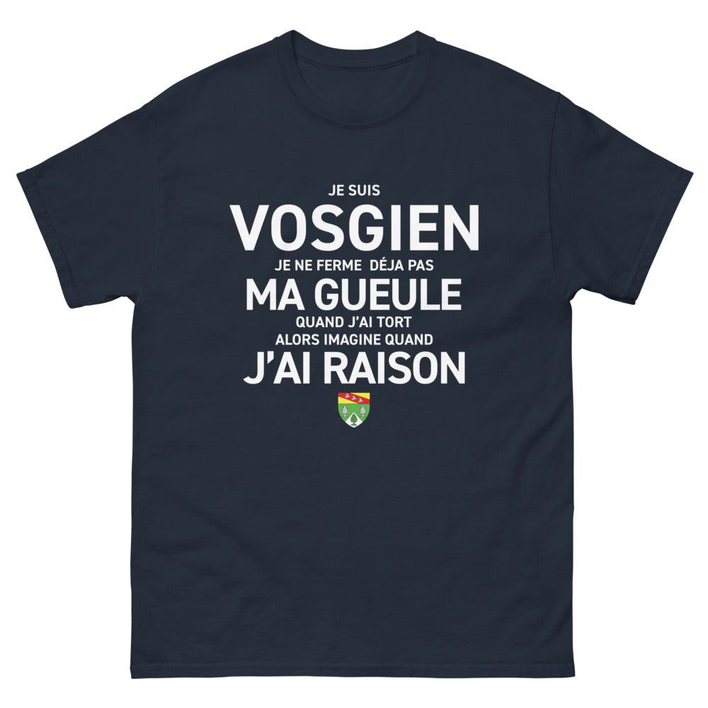 T-shirt Vosgien marine - Je suis vosgien, je ne ferme pas ma gueule